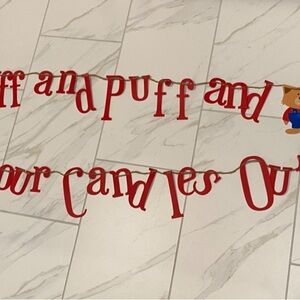 Big Bad Wolf Red Party Banner Decoration for three little pigs themed party.